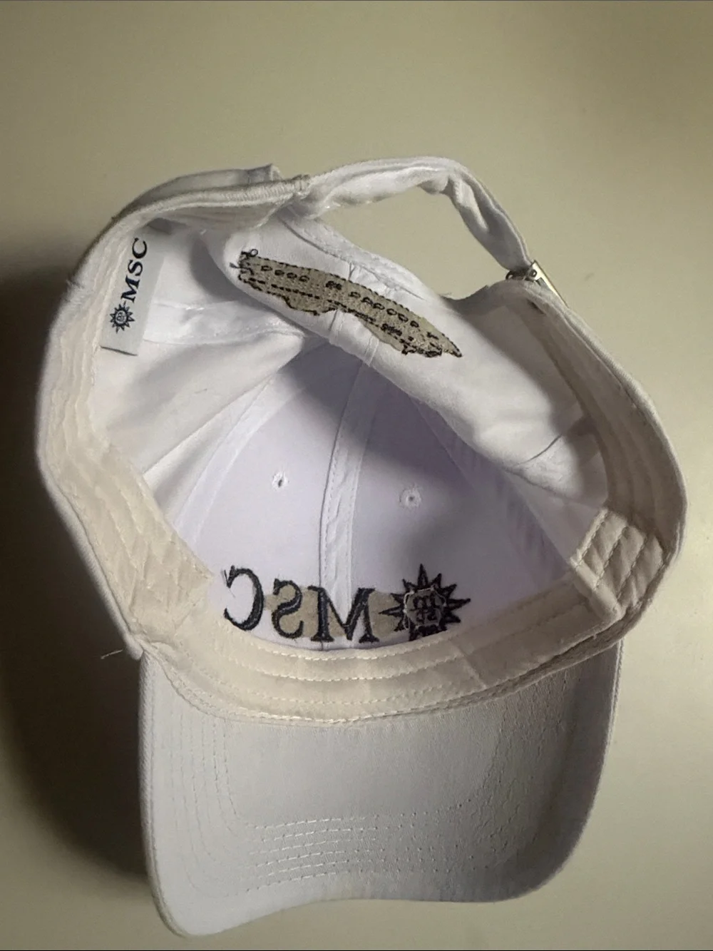 MSC Embroidered White Baseball Cap